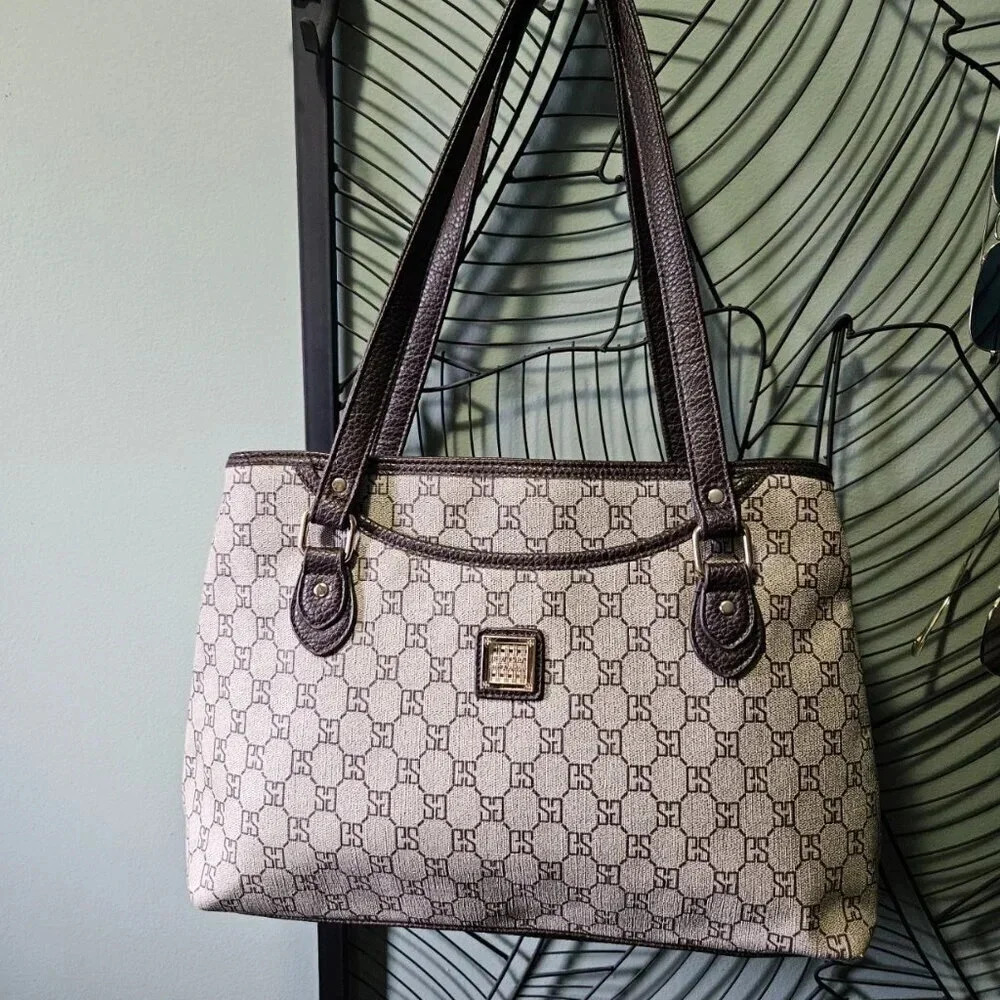New York 6th  Avenue | Beige Brown Designer Inspired Pattern Shoulder Bag